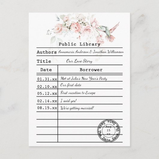 Blush roze rozen Sage Green Leaves Hummingbird Briefkaart (Voorkant)