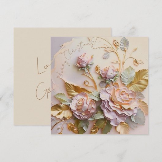 Blush roze rozen sculptuur (Voorkant / Achterkant)