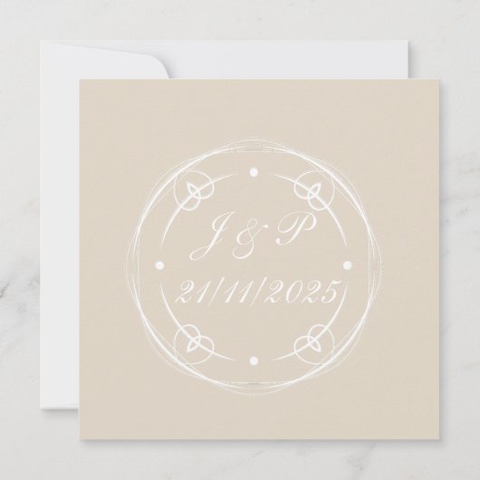 Blush roze rozen sculptuur aankondiging (Achterkant)