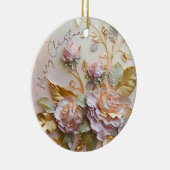 Blush roze rozen sculptuur keramisch ornament (Rechts)