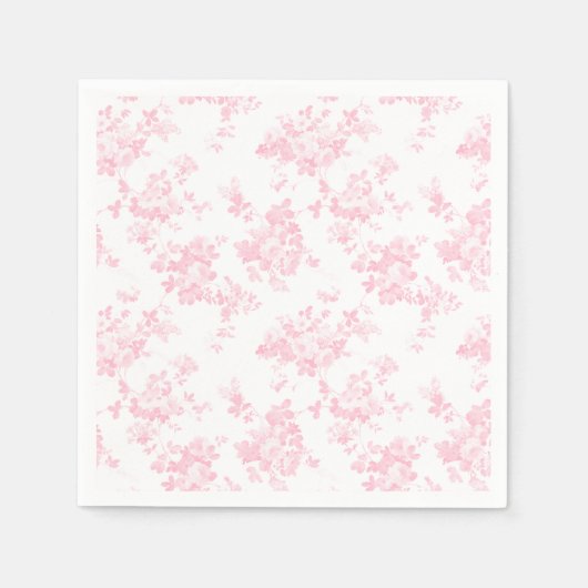Blush roze  rozen sierlijke bloemen servetten (Voorkant)