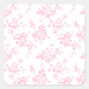 Blush roze  rozen sierlijke bloemen vierkante sticker