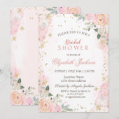 Blush roze rozen Snowflakes Vrijgezellenfeest Kaart (Voorkant / Achterkant)