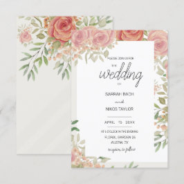 Blush roze rozen struik waterverf kunst kaart