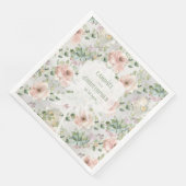 Blush Roze Rozen Succulent & Eucalyptus Servet (Hoek)