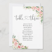 Blush Roze Rozen Tafel Nummer 3 Zitkaarten (Voorkant)
