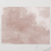 Blush roze rozen Tri Fold bruiloft-programma (Achterkant)