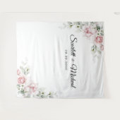 Blush Roze Rozen Trouwceremonie Achtergrond Wandkleed (Voorkant (horizontaal))