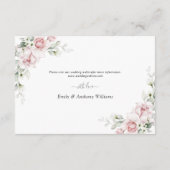 Blush Roze Rozen Trouwceremonie Details Kaart (Achterkant)