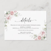 Blush Roze Rozen Trouwceremonie Details Kaart (Voorkant)
