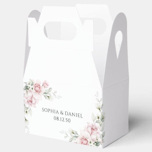 Blush Roze Rozen Trouwceremonie Favor Box Bedankdoosjes (Geopend)