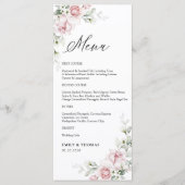 Blush Roze Rozen Trouwceremonie Menu (Voorkant)