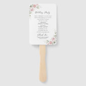 Blush Roze Rozen Trouwprogramma Hand Fan Handwaaier (Achterkant)