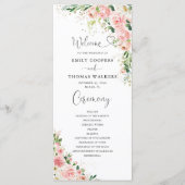 Blush Roze Rozen Trouwprogramma Programmakaart (Voorkant)