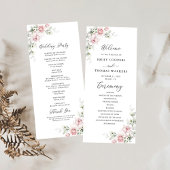 Blush Roze Rozen Trouwprogramma Programmakaart