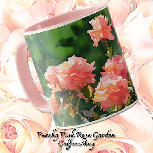 Blush Roze Rozen Tuin Art Mok Cup