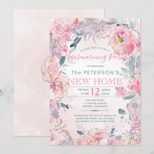 Blush roze rozen tuinbouwpartij kaart