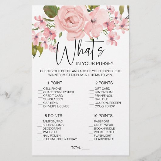 Blush roze rozen vlam wat in je tas flyer (Voorkant)