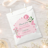 Blush roze rozen & vlinderbloem Quinceañera Bedankzakje (Geknipt)