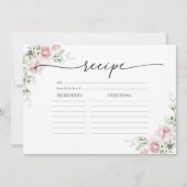 Blush Roze Rozen Vrijgezellenfeest Grote Recept Ka Kaart (Achterkant)