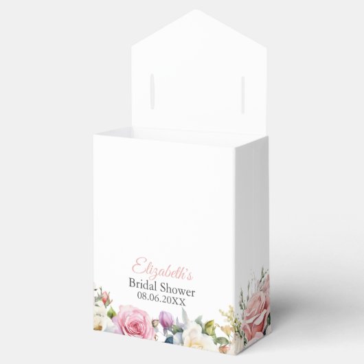 Blush Roze Rozen Vrijgezellenfeest Thee Brunch Bedankdoosjes (Geopend)