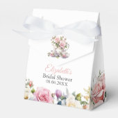 Blush Roze Rozen Vrijgezellenfeest Thee Brunch Bedankdoosjes (Voorkant Zijde)