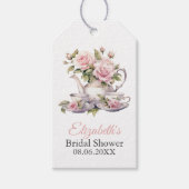 Blush Roze Rozen Vrijgezellenfeest Thee Brunch Gif Cadeaulabel (Voorkant)
