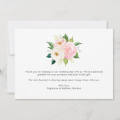 Blush Roze Rozen Waterverf Botanische bruiloft Bedankkaart (Achterkant)