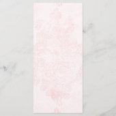 Blush Roze  Rozen Wedding Menu Kaart (Achterkant)