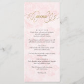 Blush Roze  Rozen Wedding Menu Kaart (Voorkant)