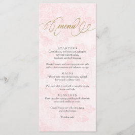 Blush Roze  Rozen Wedding Menu Kaart