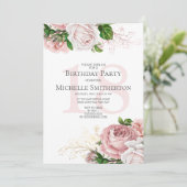 Blush Roze Rozen White 18th Birthday Kaart (Staand voorkant)
