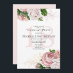 Blush Roze Rozen White 18th Birthday Kaart<br><div class="desc">Elegant modern botanisch blush roze waterverf floral (roos) and greenery on white garden-thema 18th verjaardagsfeest. Tekst,  lettertype,  tekengrootte en kleur zijn volledig aanpasbaar,  zodat deze kaart volledig aan uw behoeften kan worden aangepast.</div>