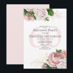 Blush Roze Rozen White 60th Birthday Kaart<br><div class="desc">Elegant modern botanisch blush roze waterverf floral (roos) and greenery on white garden-thema 60th verjaardagsfeest. Tekst,  lettertype,  tekengrootte en kleur zijn volledig aanpasbaar,  zodat deze kaart volledig aan uw behoeften kan worden aangepast.</div>