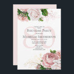 Blush Roze Rozen White 80th Birthday Kaart<br><div class="desc">Elegant modern botanisch blush roze waterverf floral (roos) and greenery on white garden-thema 80th verjaardagsfeest. Tekst,  lettertype,  tekengrootte en kleur zijn volledig aanpasbaar,  zodat deze kaart volledig aan uw behoeften kan worden aangepast.</div>