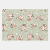 Blush roze rozen / wit, salie, oud Roos achtergron Inpakpapier Vel (Voorkant)