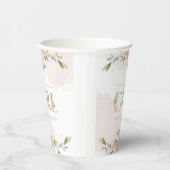 Blush roze rozen zijn een meisje baby shower papieren bekers (Rechts)