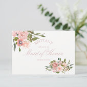 Blush roze rozen zullen je zijn als mijn vriendin. kaart (Staand voorkant)