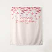 Blush roze rozenblaadjes Vrijgezellenfeest achterg Wandkleed (Voorkant)