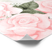 Blush Roze Rustic Wood Floral Foto Welkom Poster (Hoek)