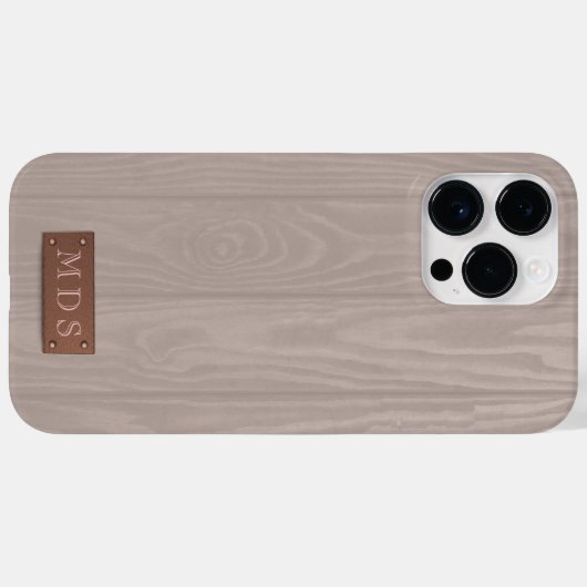 Blush Roze Rustiek Gewassen Houten Korrel Monogram Case-Mate iPhone Case (Achterkant (horizontaal))