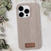 Blush Roze Rustiek Gewassen Houten Korrel Monogram Case-Mate iPhone Case