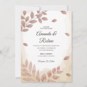 Blush roze rustieke bruiloft uitnodiging (Achterkant)