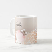 Blush Roze Rustieke Glam Bloemen Gepersonaliseerd Koffiemok (Voorkant links)