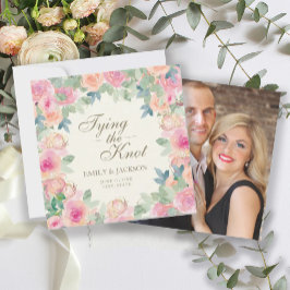 Blush Roze Sage Green Floral Greenery Tying Knot Save The Date