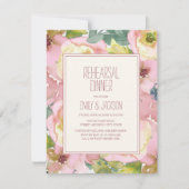 Blush Roze Sage Green Wedding Rehearsal Dinner Kaart (Voorkant)