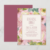 Blush Roze Sage Green Wedding Rehearsal Dinner Kaart (Voorkant / Achterkant)