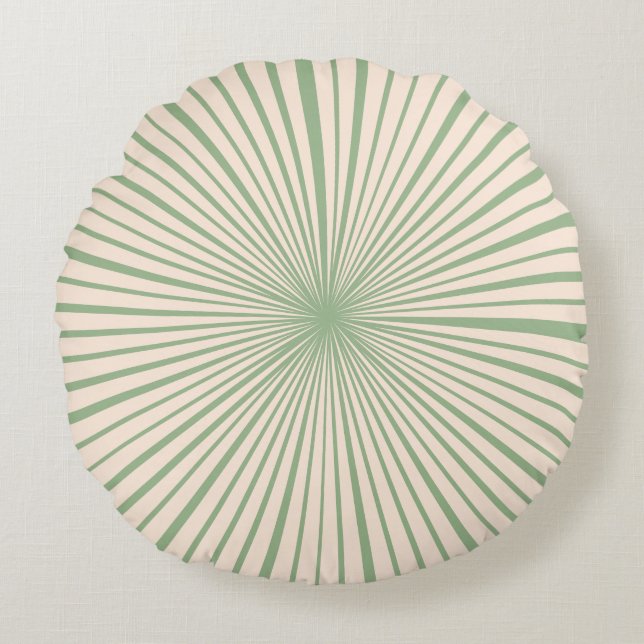 Blush Roze Sage Green Wheel Trendy Fashion Rond Kussen (Voorkant)