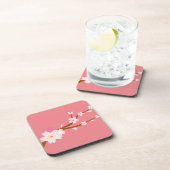 Blush roze Sakura CHerry Blossom Japans Bier Onderzetter (Rechterzijde)