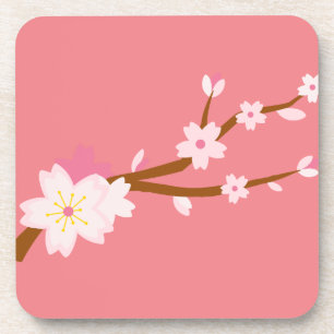 Blush roze Sakura CHerry Blossom Japans Bier Onderzetter
